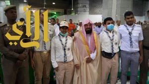 الشيخ السديس يلتقي أفراد الكشافة المشاركين في خدمة قاصدي المسجد الحرام