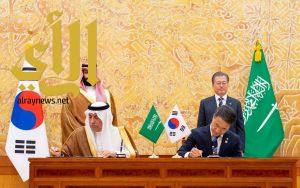 الرئيس الكوري وولي العهد يشهدان التوقيع على مذكرات تفاهم بين الحكومتين