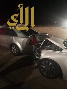 إصابة أربعة أشخاص بحادث مروري على طريق الرياض
