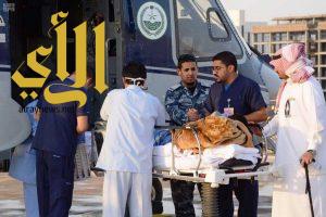 طيران الأمن ينقل مصاب بحادث مروري إلى الرياض