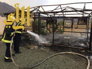الدفاع المدني يسيطر على حريق بأحد مقاهي المخواة