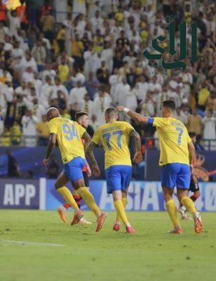 #النصر يفوز على #استقلال دوشنبه بثلاثية ويتصدر