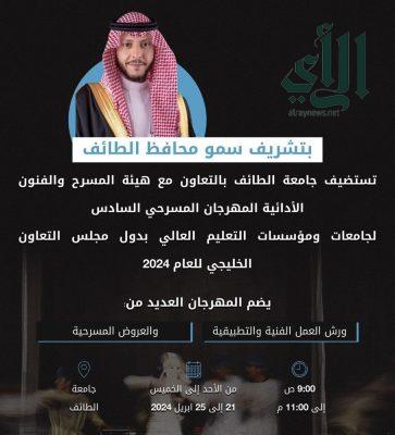 جامعة الطائف تستعد لاستضافة مهرجان المسرح الخليجي السادس
