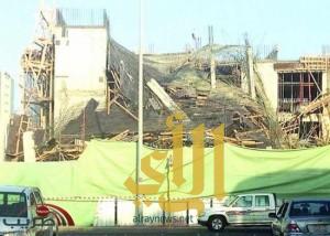 انهيار مبنى تحت الإنشاء في جدة