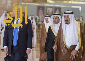 الملك سلمان يستقبل ترامب في قصر اليمامة